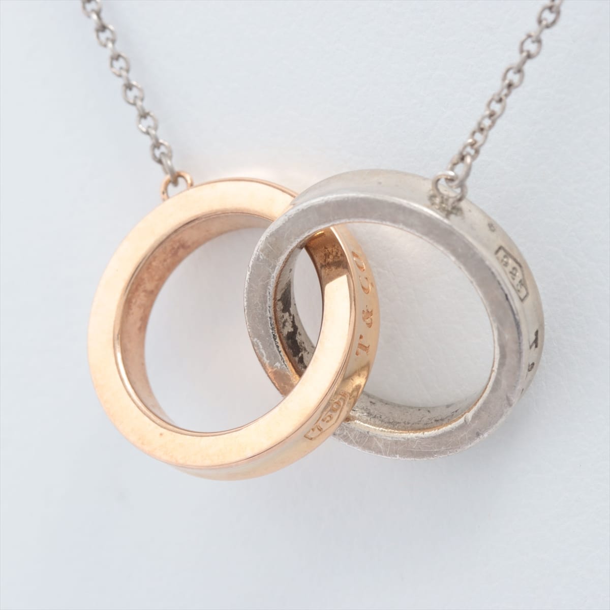 Tiffany 1837 Interlocking Circle Necklace 925×750 5.7g Gold × Silver