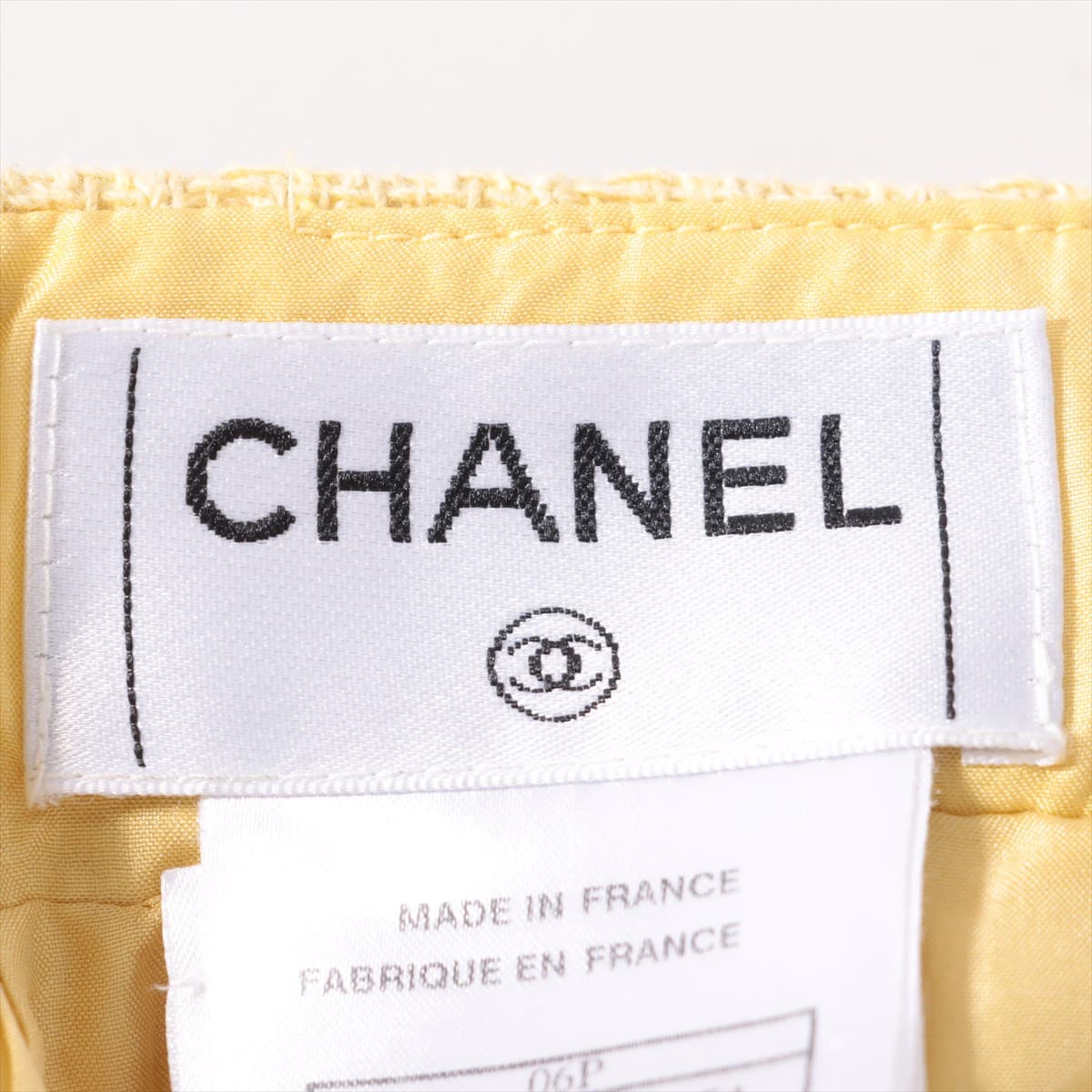 Chanel Coco Mark 06P Tweed Skirt 38 Ladies' Yellow