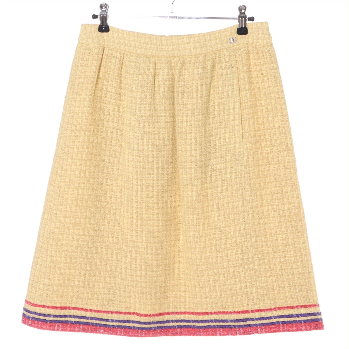 Chanel Coco Mark 06P Tweed Skirt 38 Ladies' Yellow