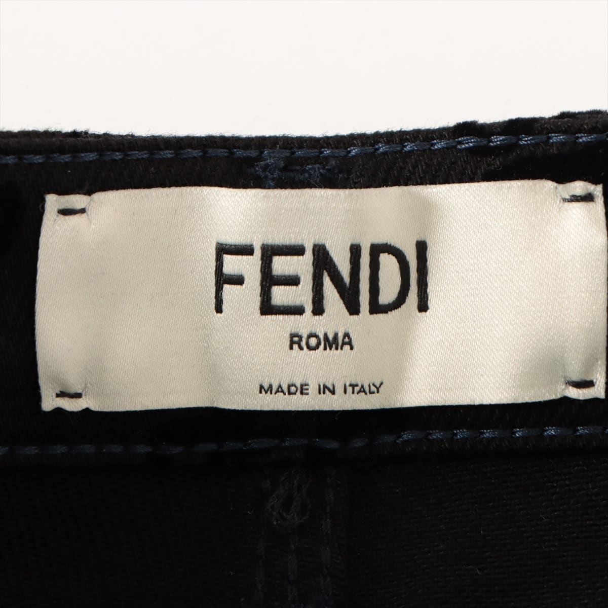 Fendi 19-year Cotton & polyurethane Denim pants 38 Ladies' Black  Logo