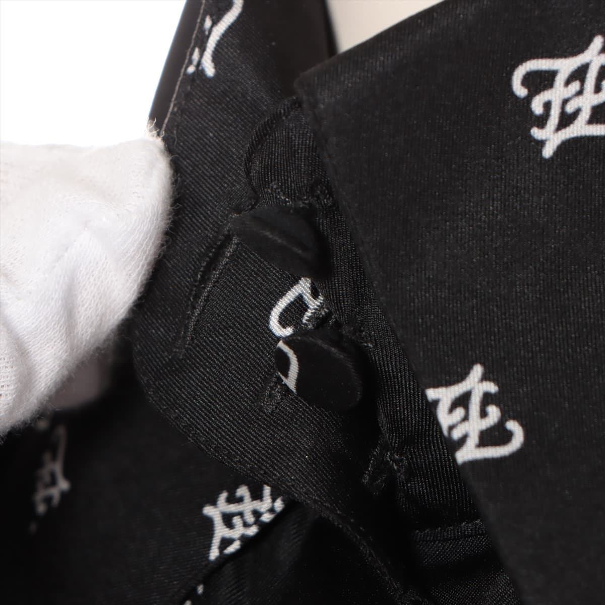 Fendi 19-year Silk Shirt dress 38 Ladies' Black  Logo