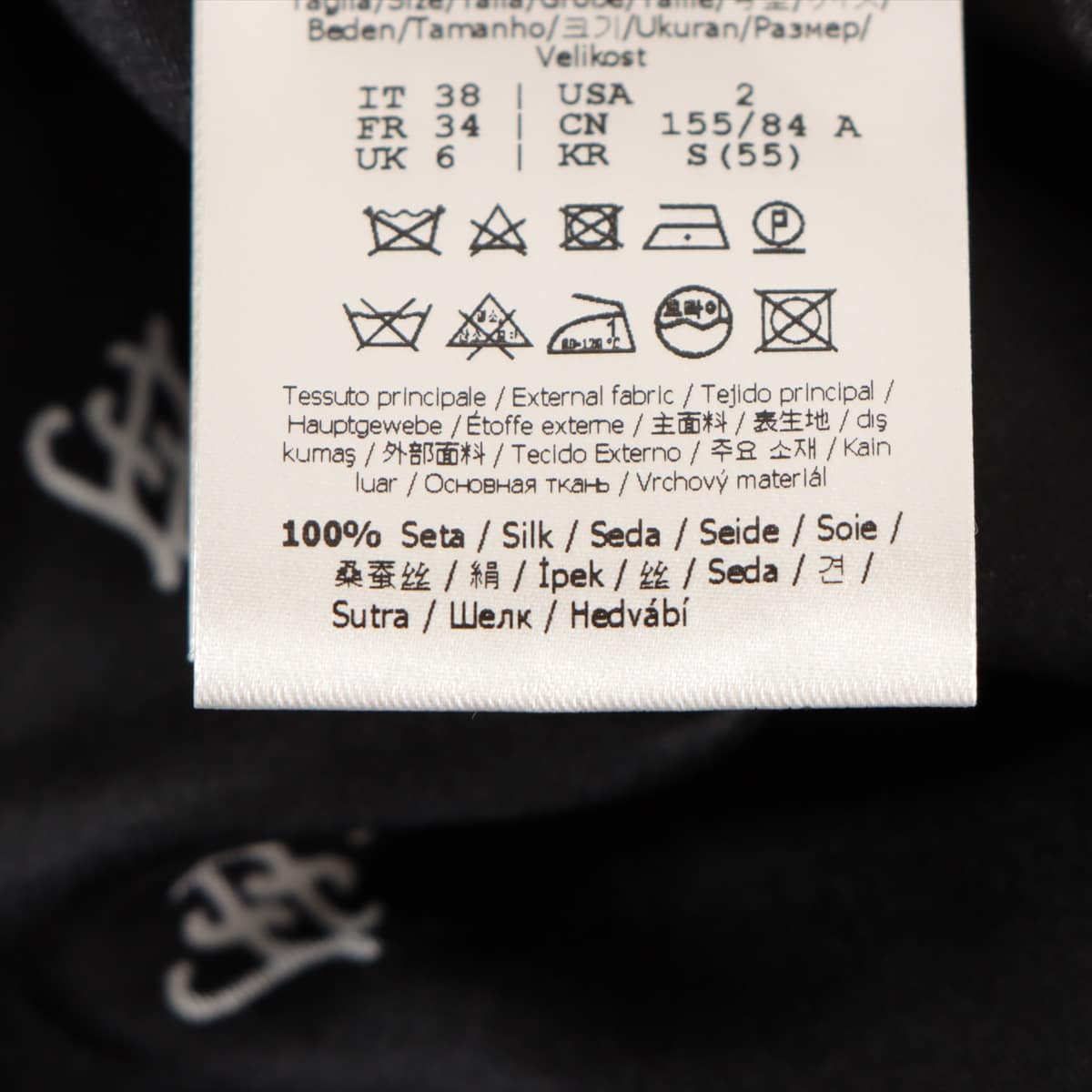 Fendi 19-year Silk Shirt dress 38 Ladies' Black  Logo