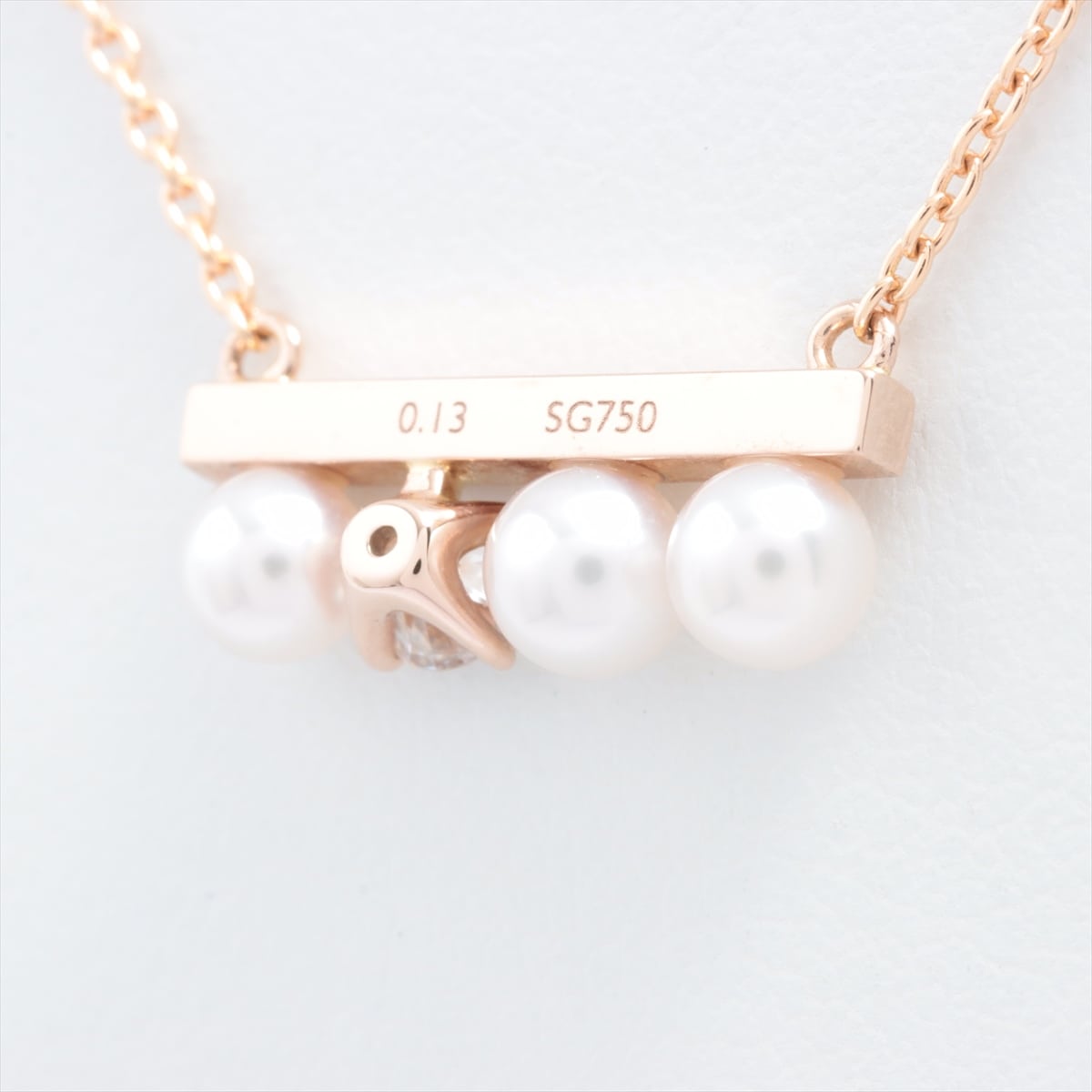 TASAKI petits Balance Pearl diamond Necklace 750 PG 3.2g 0.13