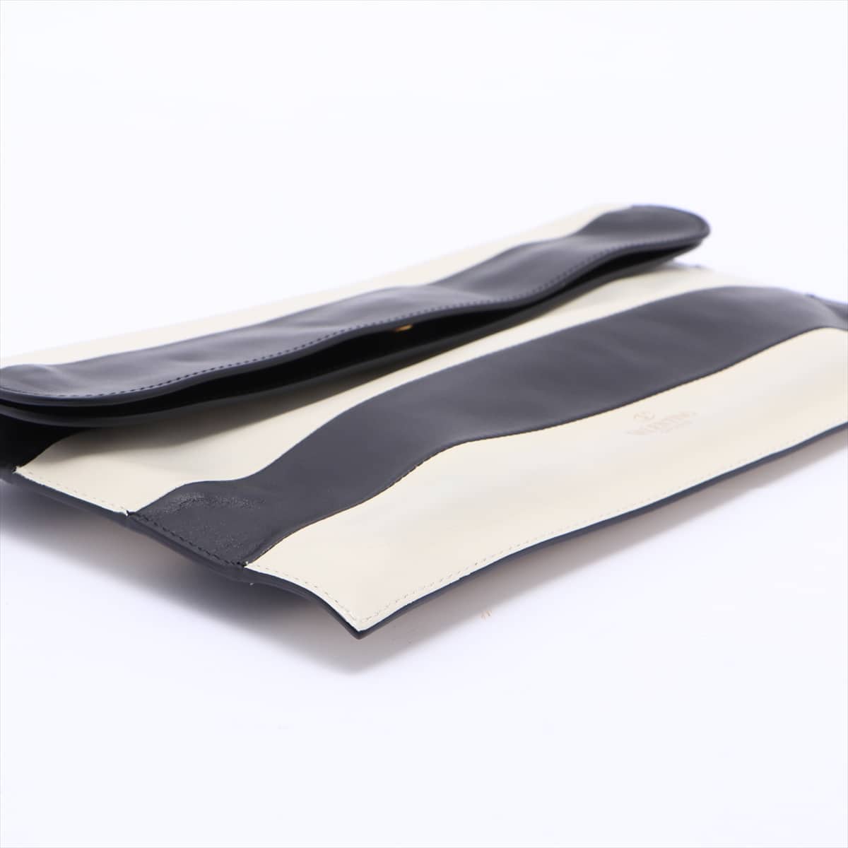 Valentino Leather 2 WAY clutch bag Black × White