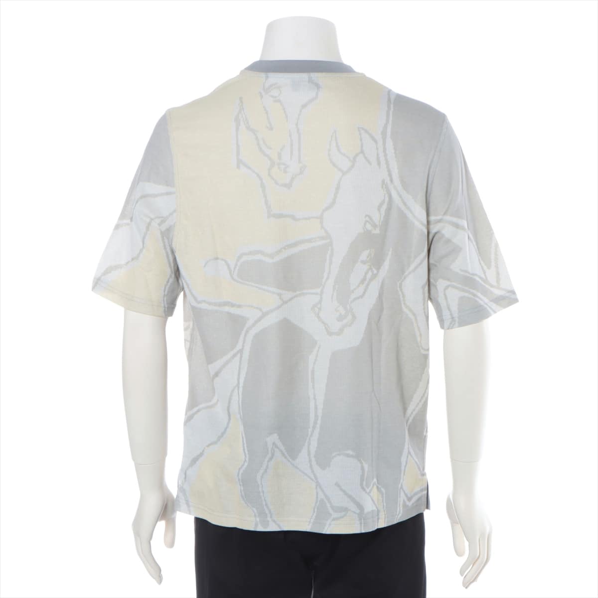 Hermès Cotton T-shirt S Men's Gray x yellow  Hose design