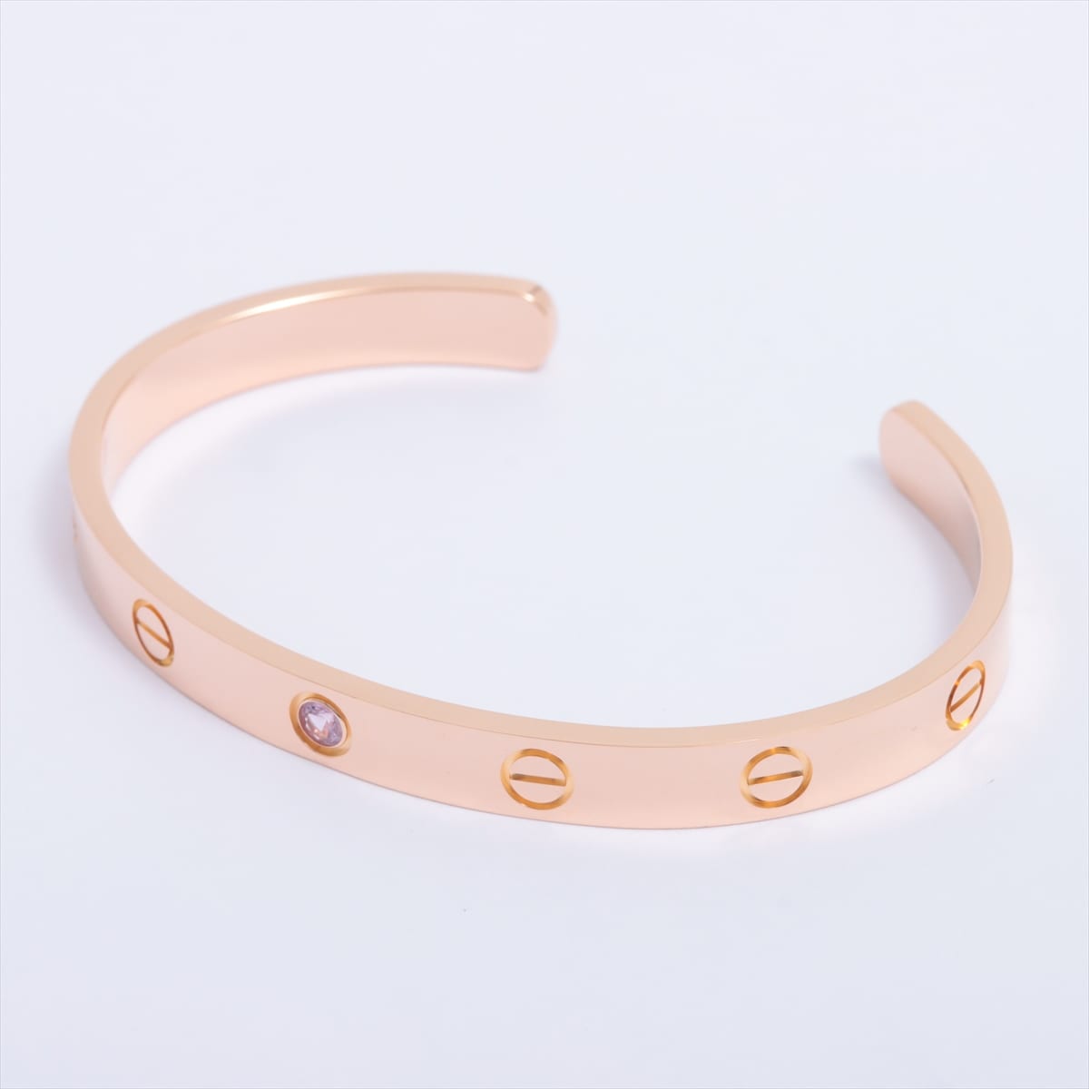 Cartier Love Open bangle 1P Pink sapphire Bracelet 750 PG 24.7g 17