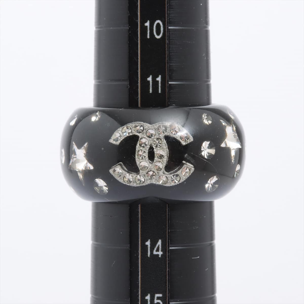 Chanel Coco Mark 08P rings Plastic Black