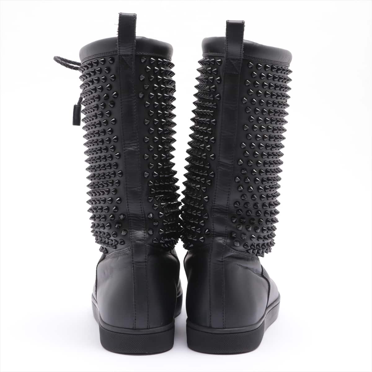 Christian Louboutin Leather Boots 42 Men's Black 3130867 Spike Studs
