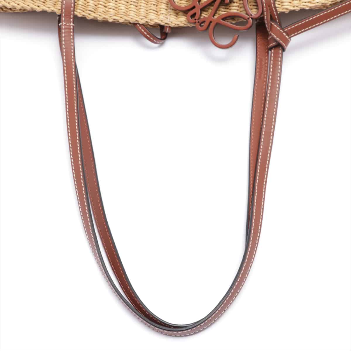 Loewe Small shell basket Straw & leather Straw bag Brown
