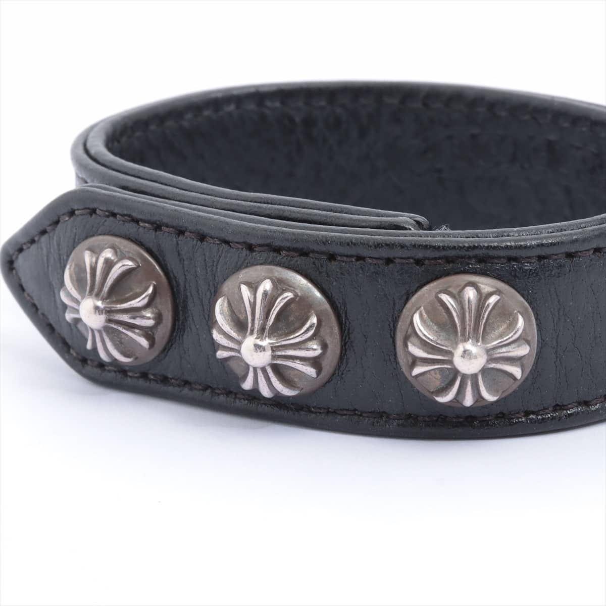 Chrome Hearts 3button 2snap Bracelet Leather 33.5g