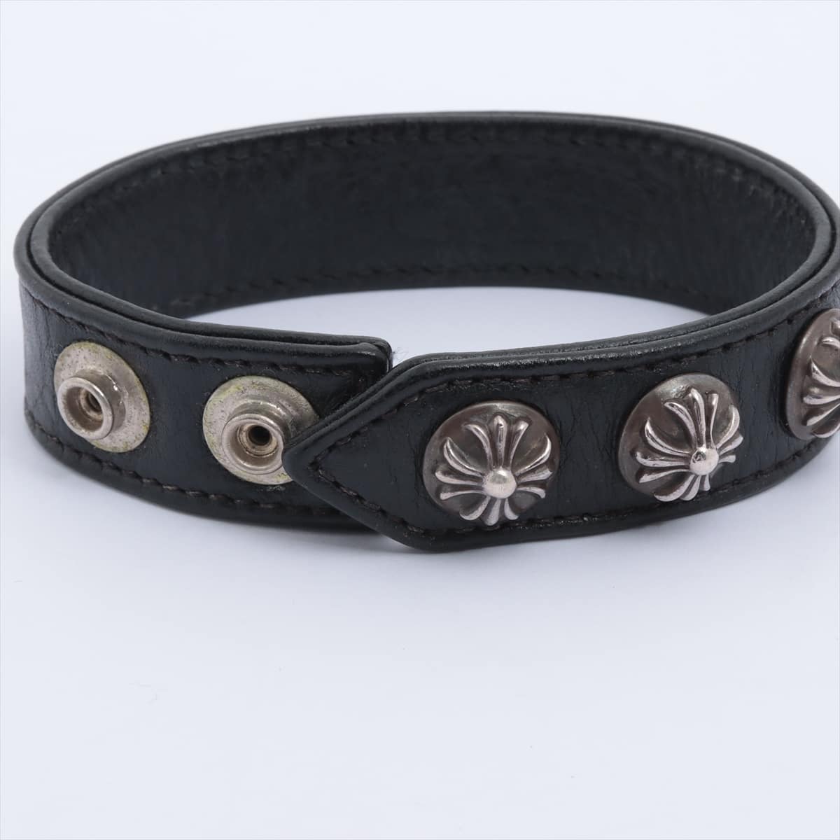 Chrome Hearts 3button 2snap Bracelet Leather 33.5g