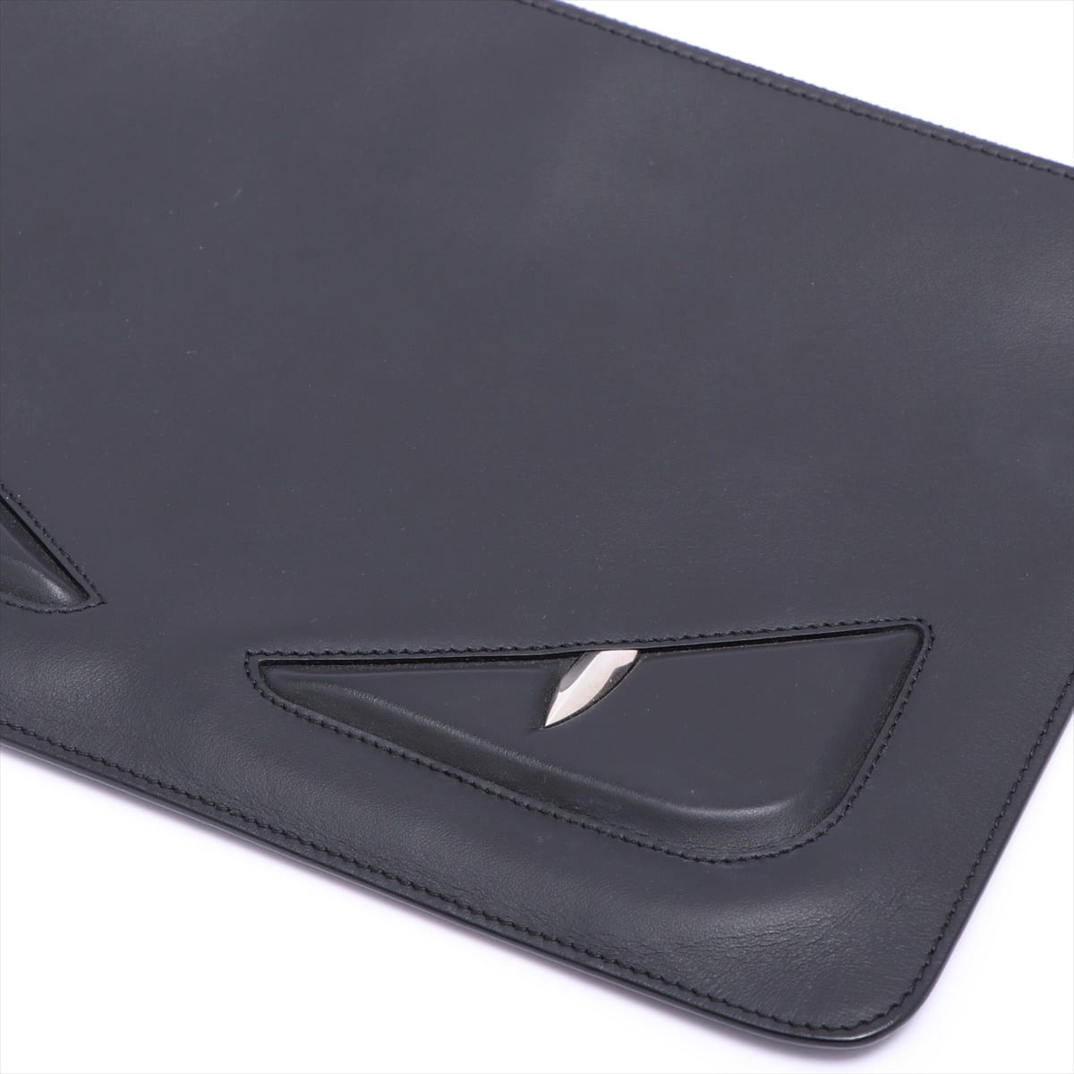 Fendi Monster Leather Clutch bag Black 7N0078