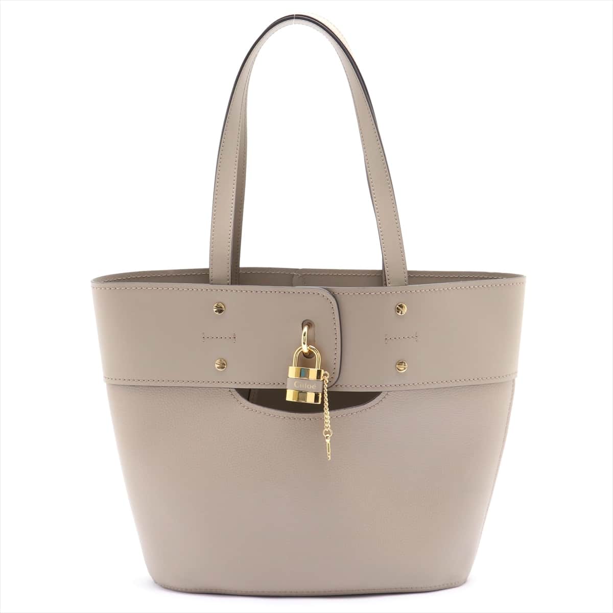 Chloe Abbey Leather Tote bag Beige with pouch