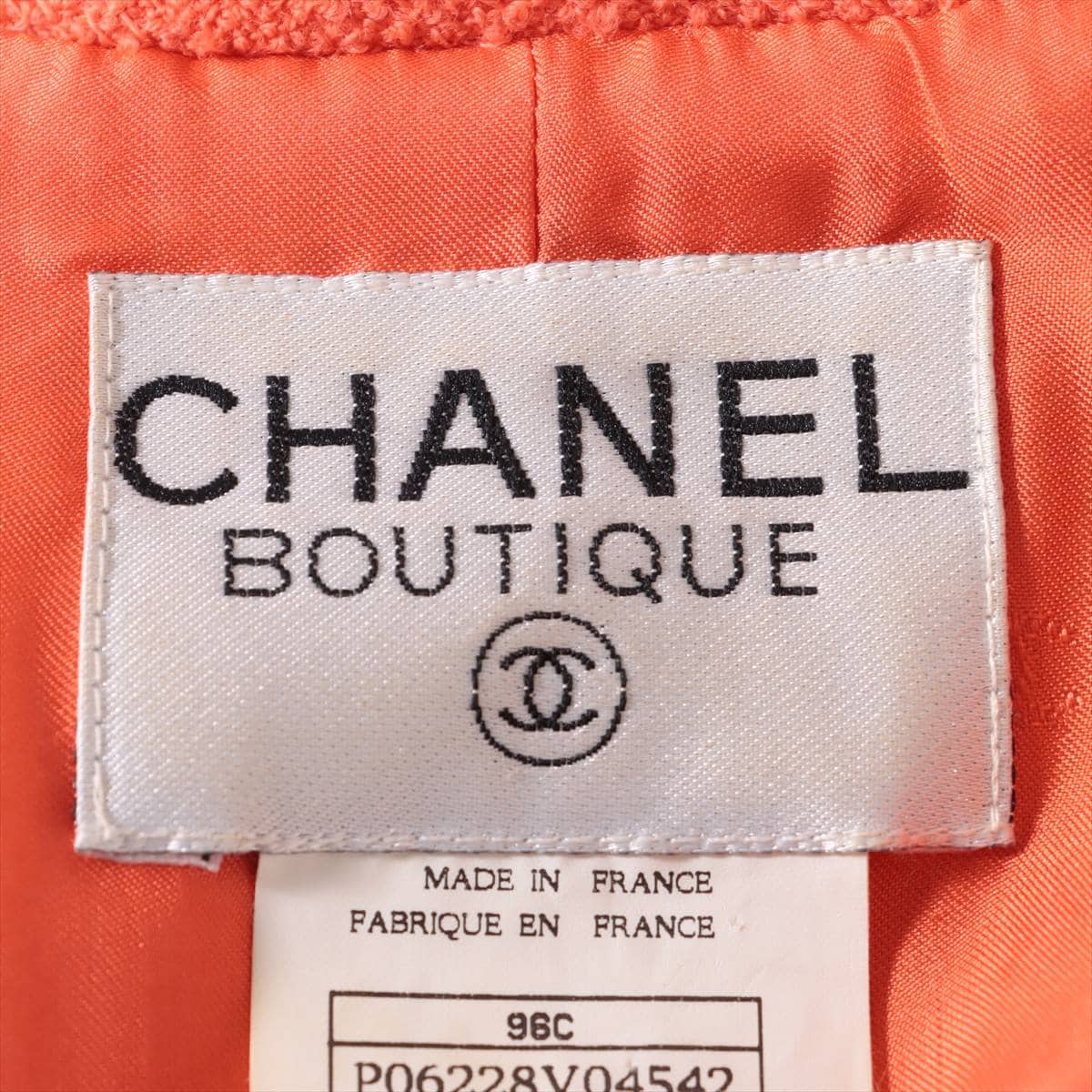 Chanel Coco Button 96C Wool & nylon Setup 38 Ladies' Orange