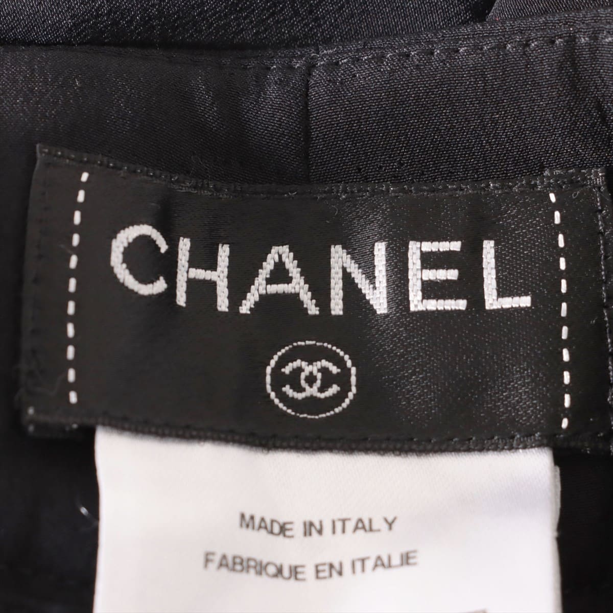 Chanel Coco Button P45 Silk Pants 34 Ladies' Black