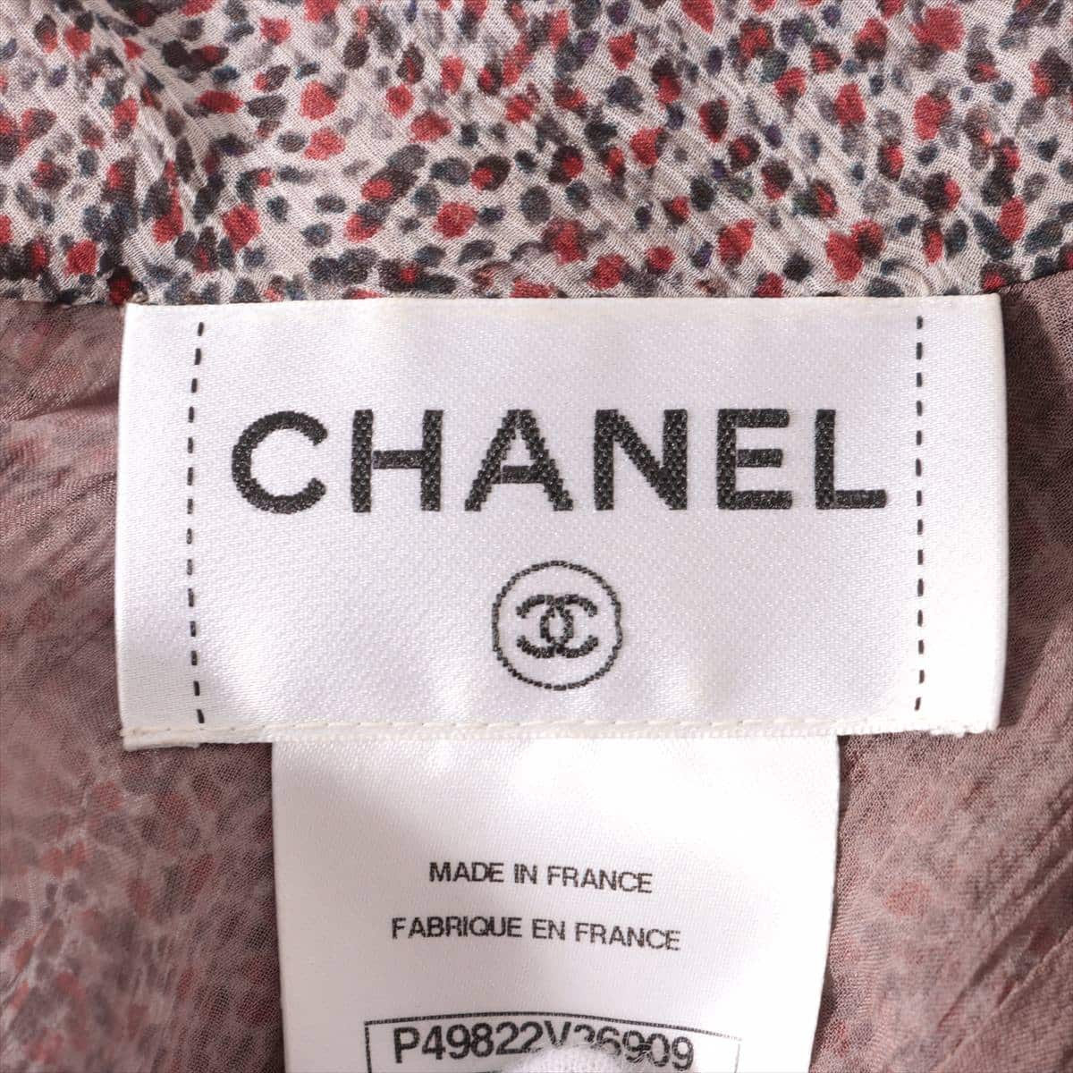 Chanel Coco Button P49 Silk Dress 34 Ladies' Grey