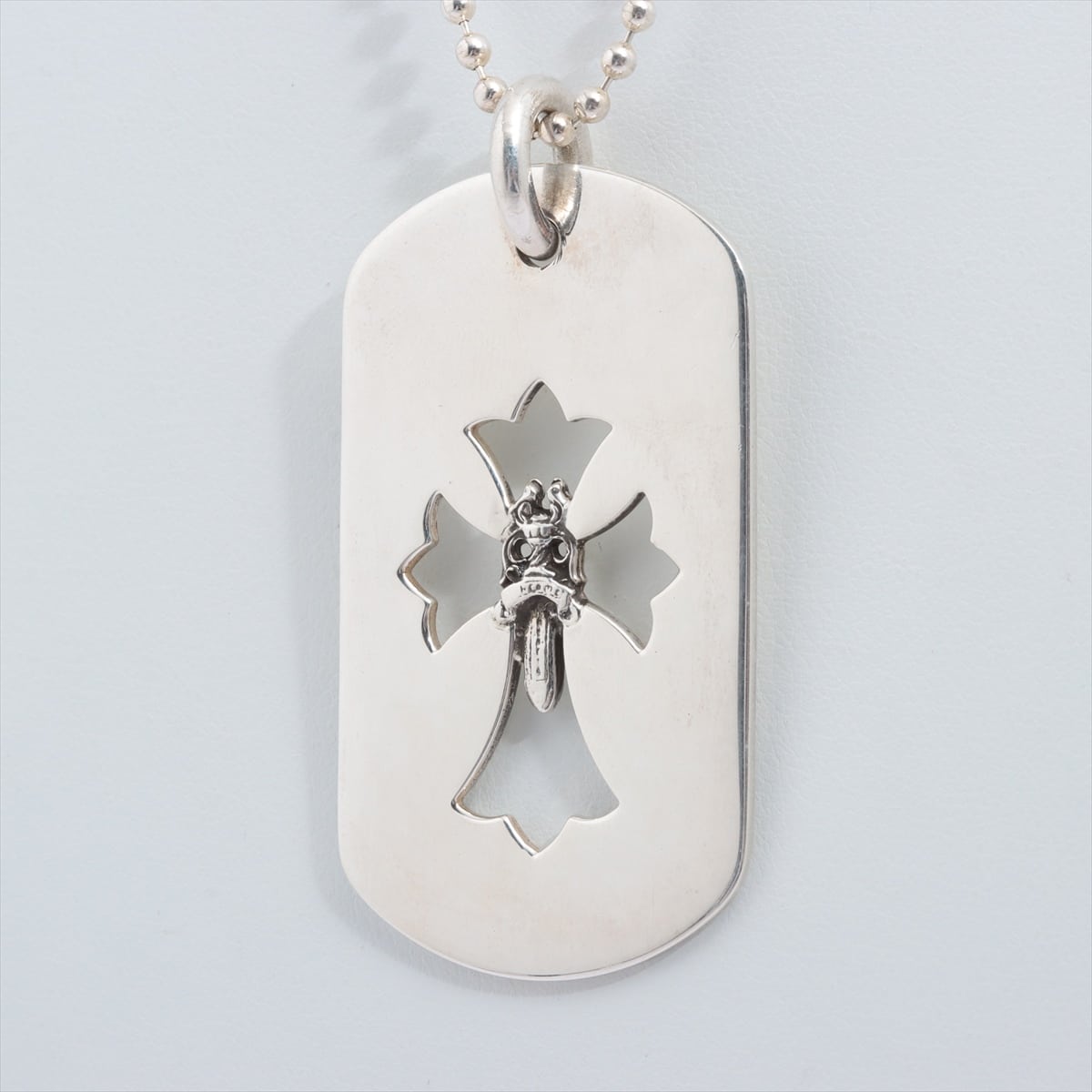 Chrome Hearts cutout cross dagger Necklace 925 26.3g
