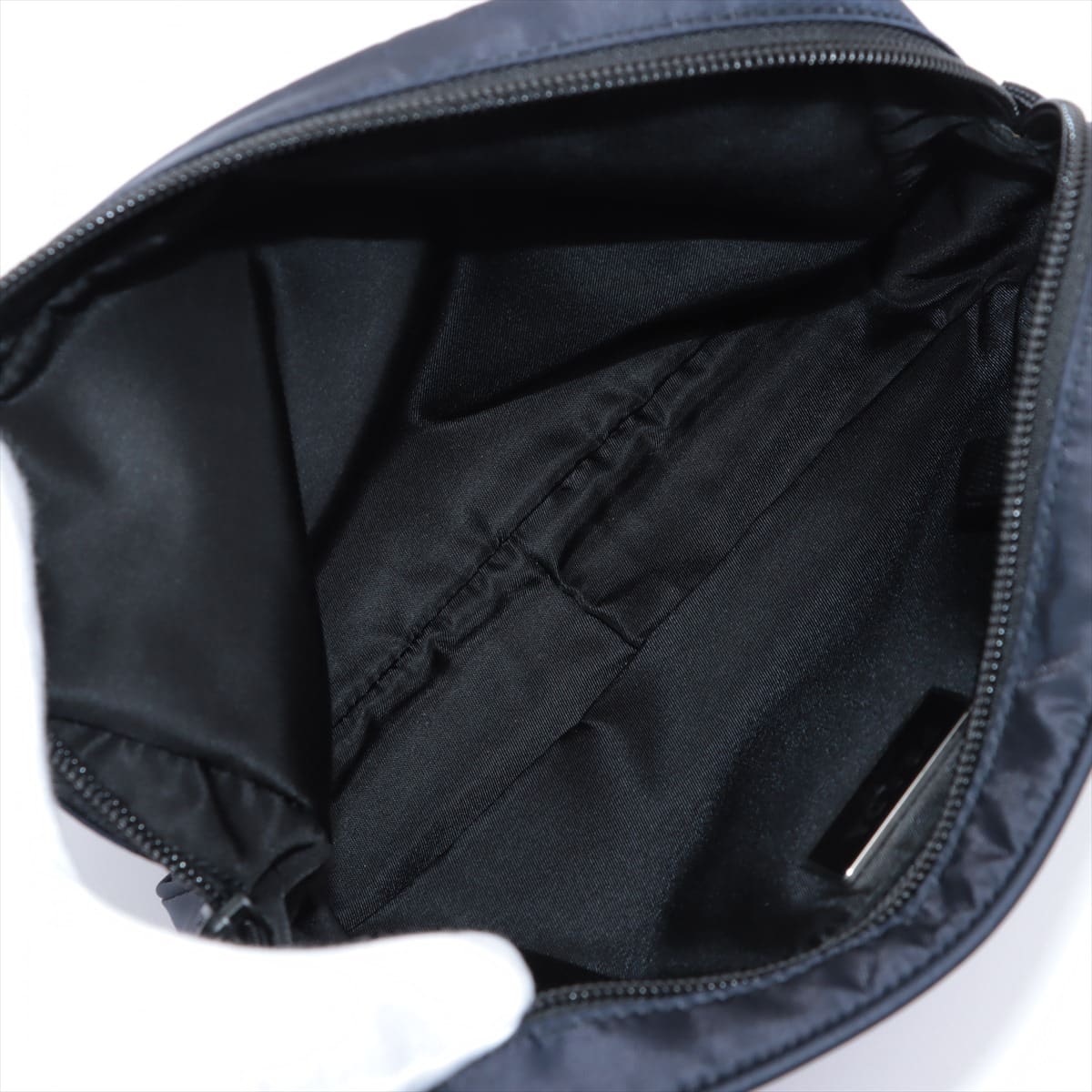 Prada Tesuto × Leather Waist bag Navy blue 2VL001