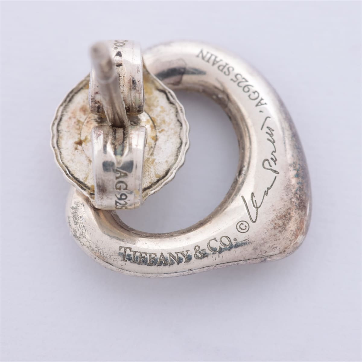 Tiffany Open Heart Piercing jewelry (for both ears) 925 2.1g Silver