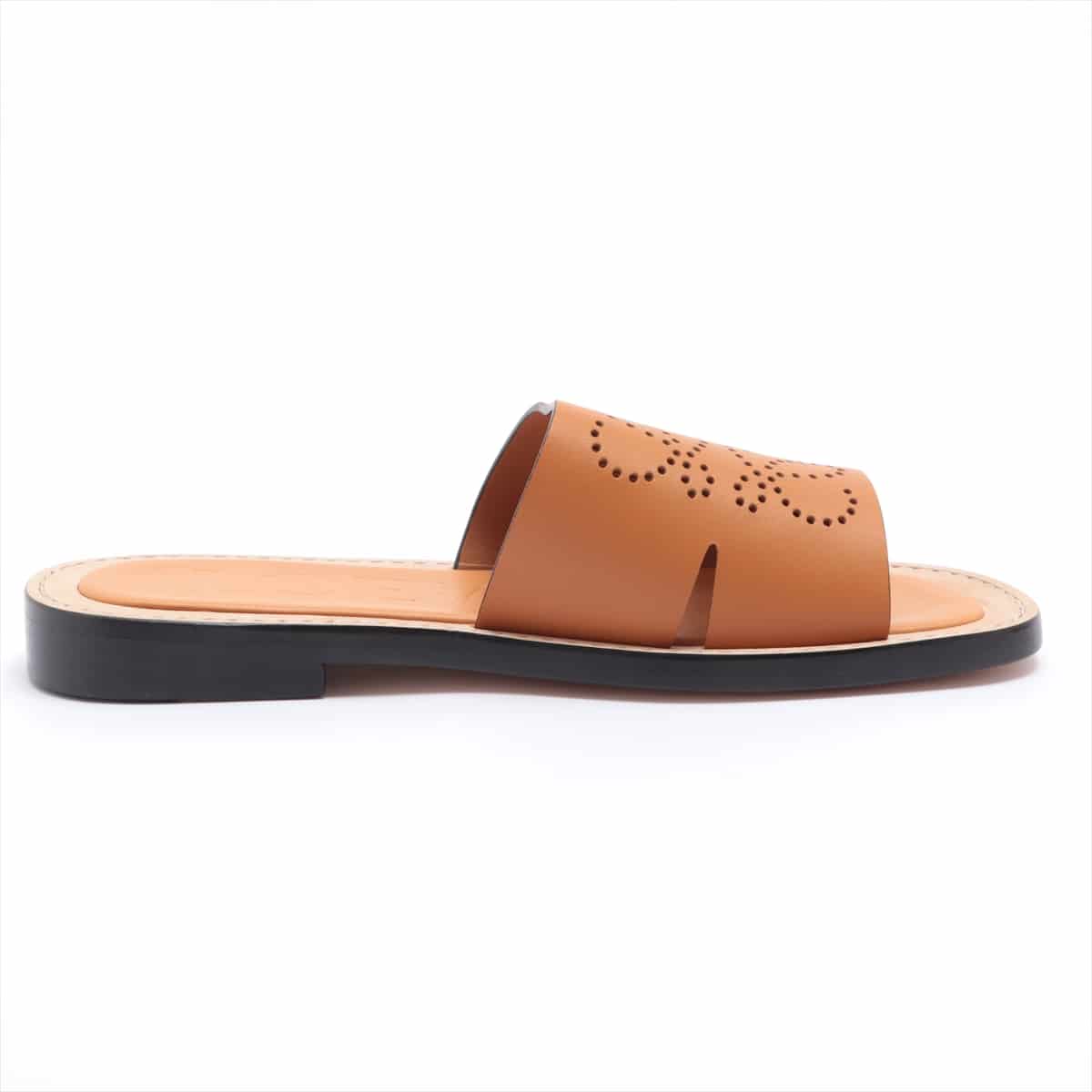 Loewe Anagram Leather Sandals 38 Ladies' Brown