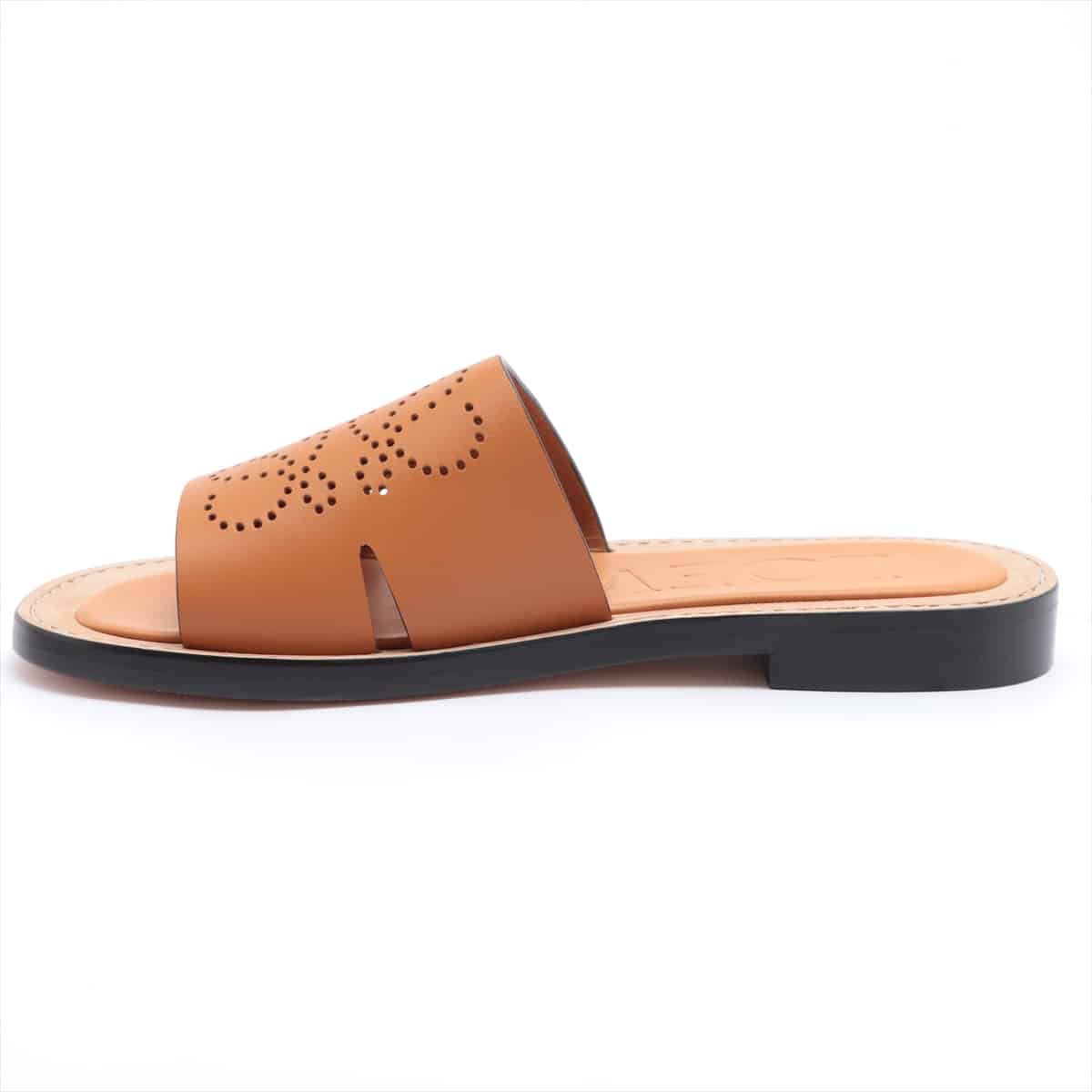 Loewe Anagram Leather Sandals 38 Ladies' Brown