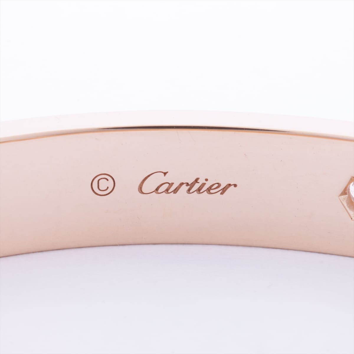 Cartier Love half diamond Bracelet 750 PG 32.0g 17 With screwdriver