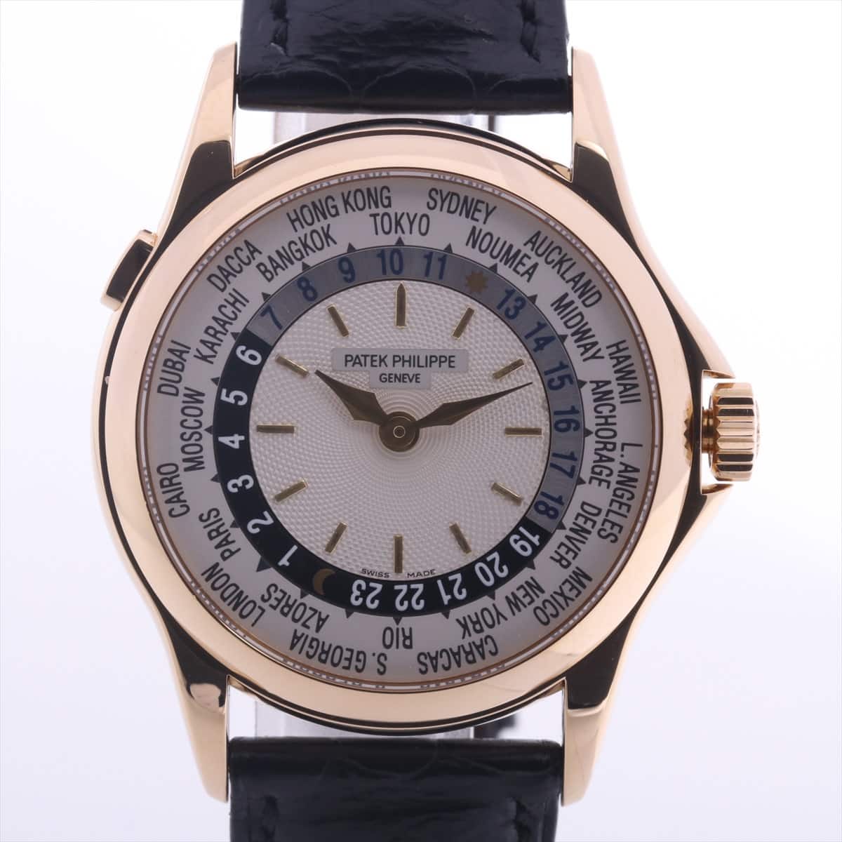 Patek Philippe World Time 5110 R-001 750 & leather AT Silver-Face