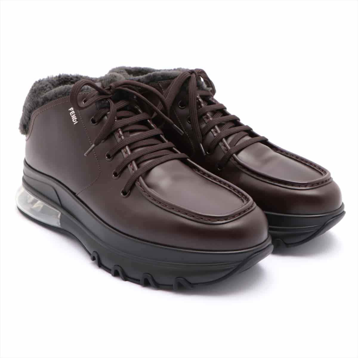Fendi Leather Boots 40 Men's Brown 7L1272