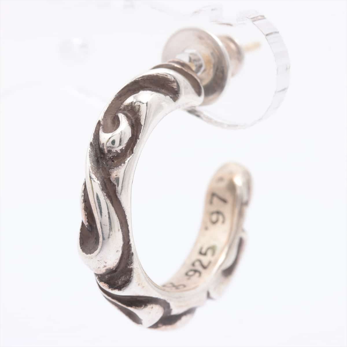 Chrome Hearts Scroll Hoop Earrings Piercing jewelry 925×14K 3.9g With invoice