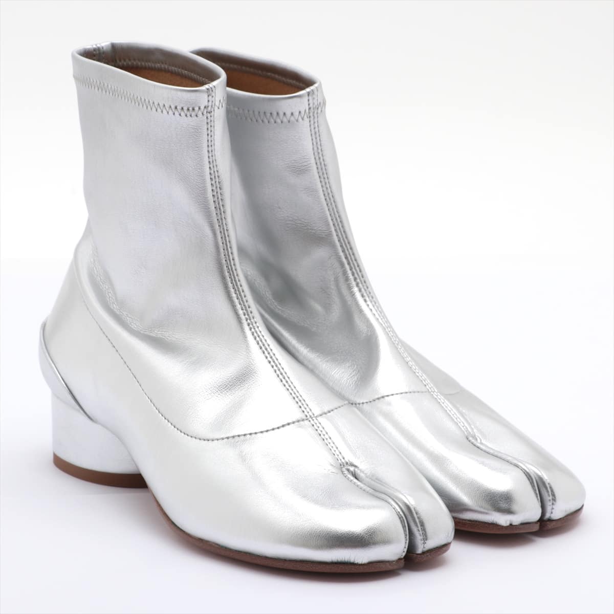 Maison Margiela TABI Leather Boots 35 Ladies' Silver S58WU0270 22