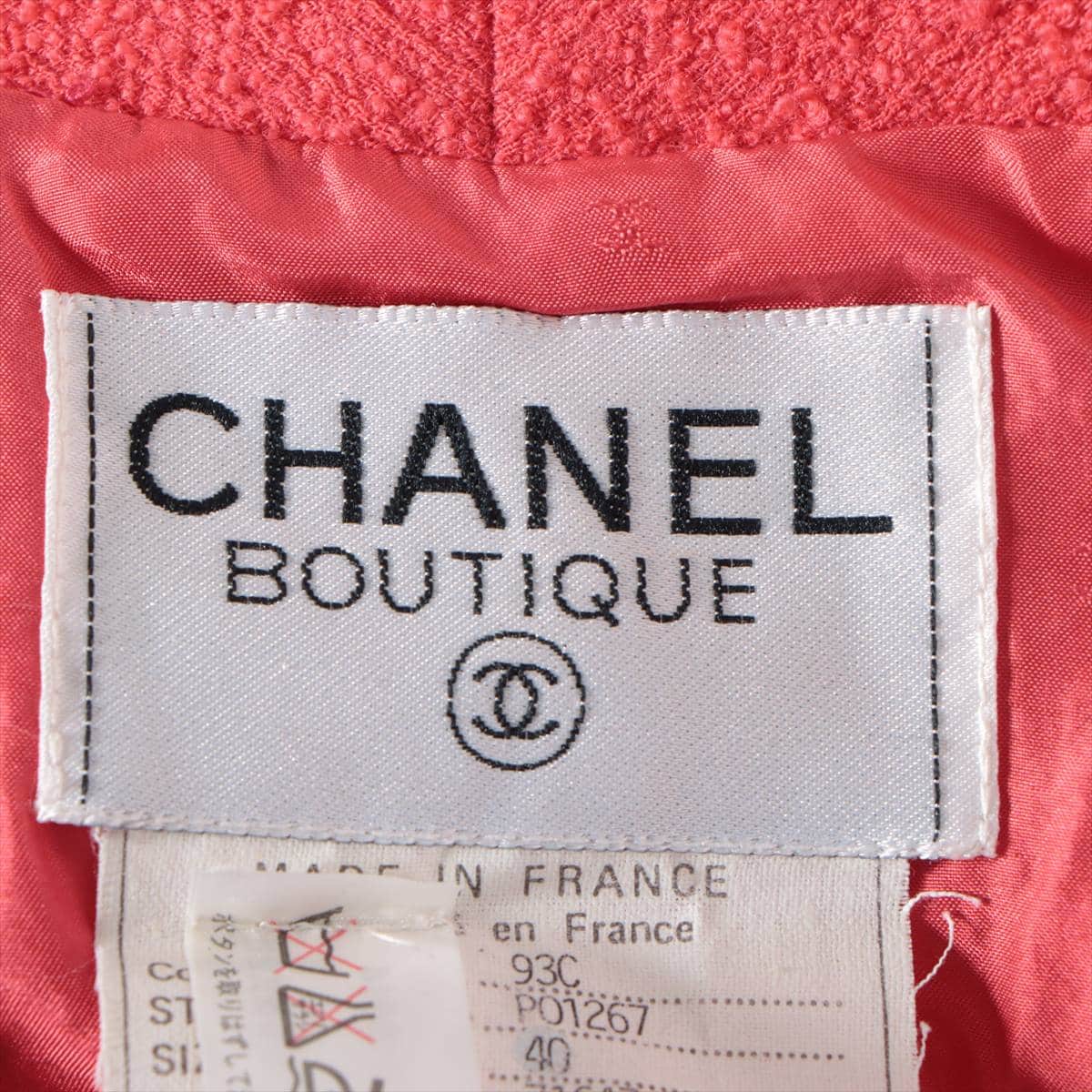 Chanel Coco Button 93C Wool & nylon Setup 40 Ladies' Pink