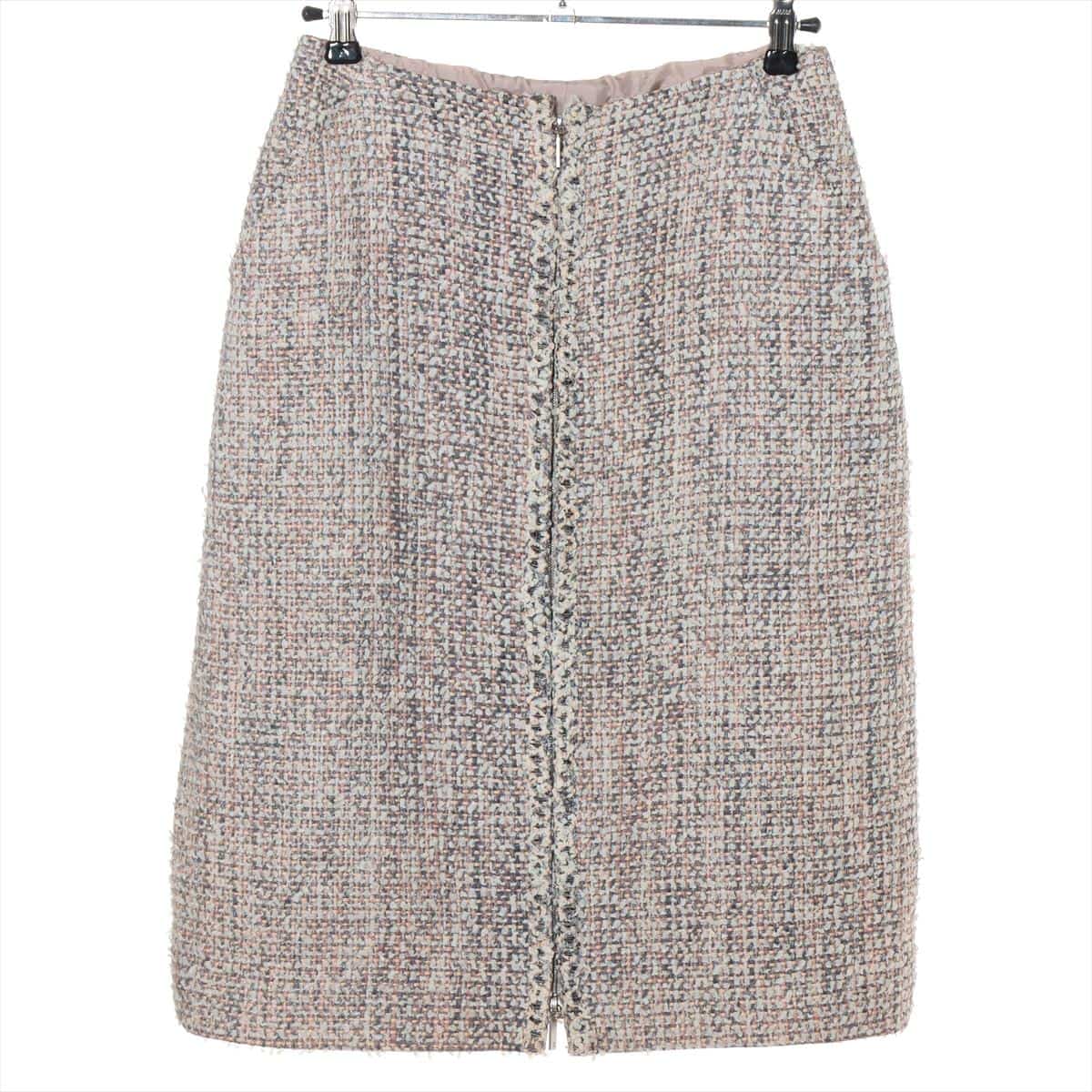 Chanel 03P Tweed Skirt 38 Ladies' Beige×Pink