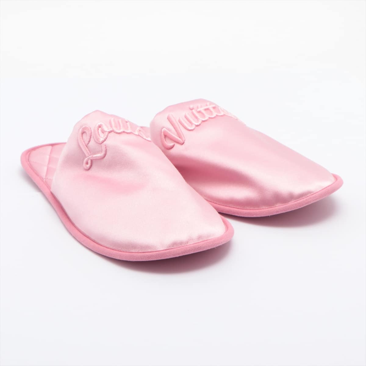 Louis Vuitton LV Suite Line Satin Slipper 38～39 Ladies' Pink