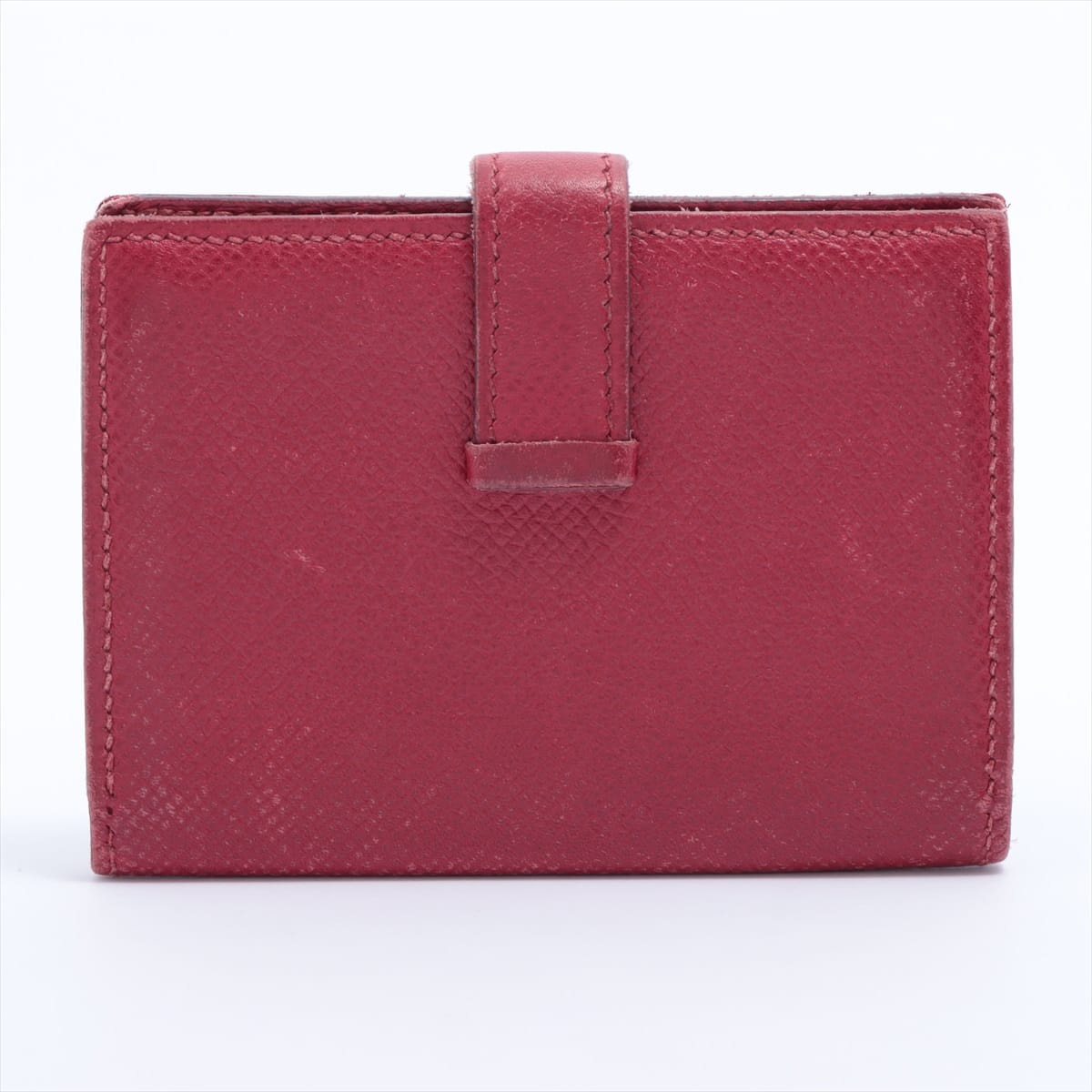 Hermès Bearn Mini Veau Epsom Card case Ruby Silver Metal fittings □O: 2011