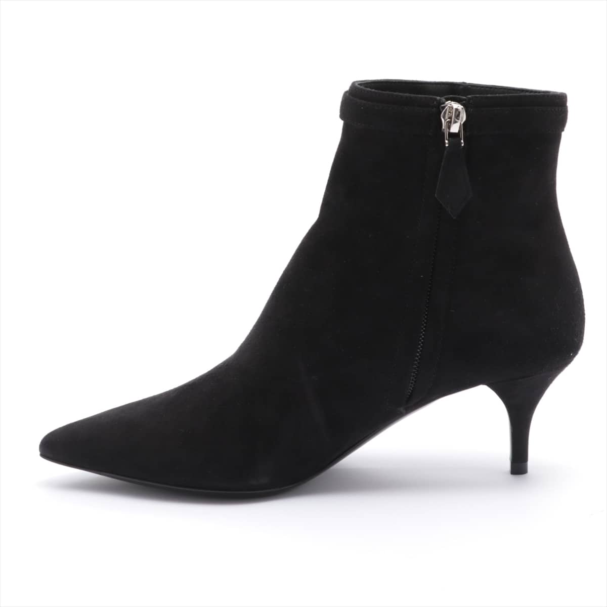 Hermès Suede Short Boots 36 Ladies' Black H bracket