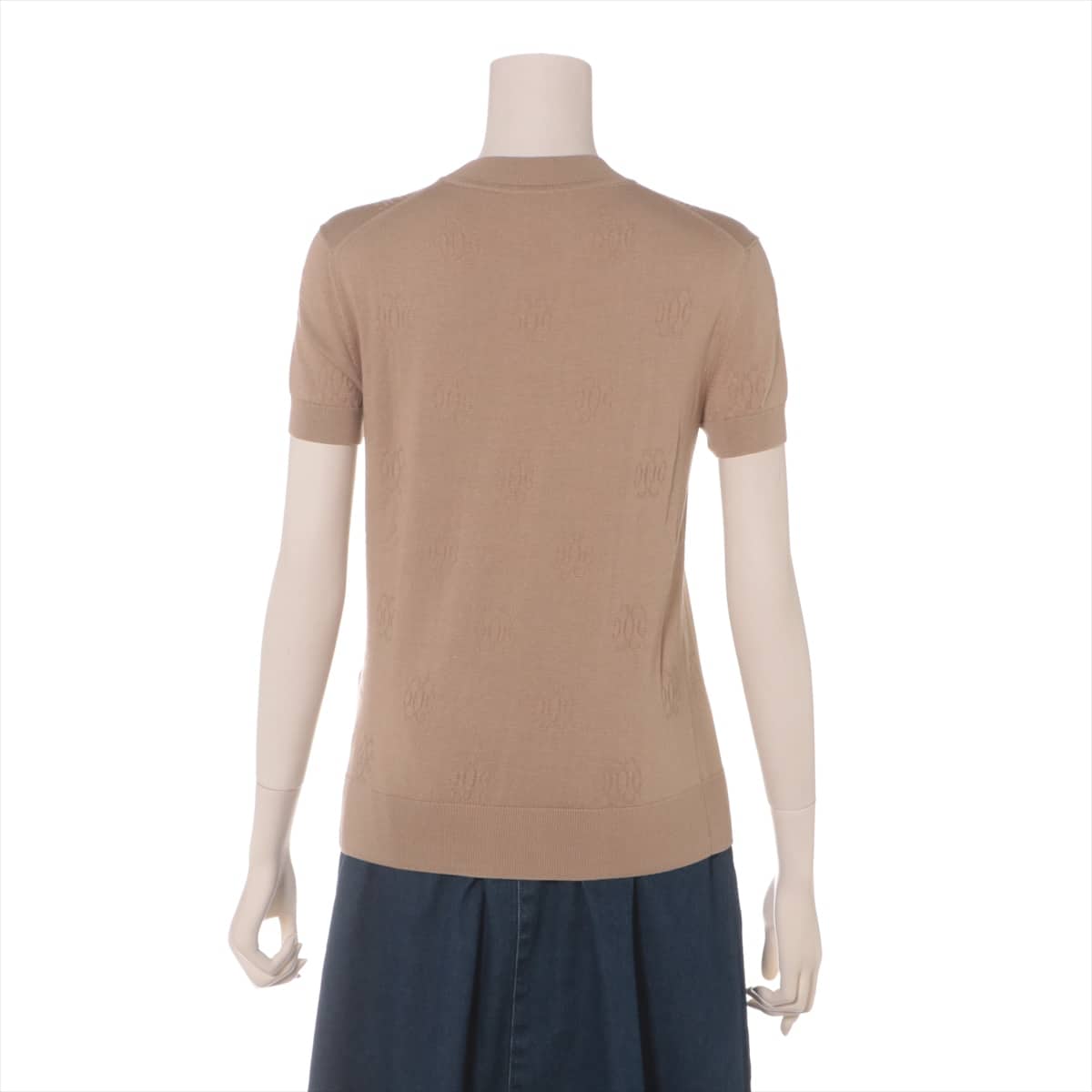 Hermès Cotton & silk Short Sleeve Knitwear 34 Ladies' Beige