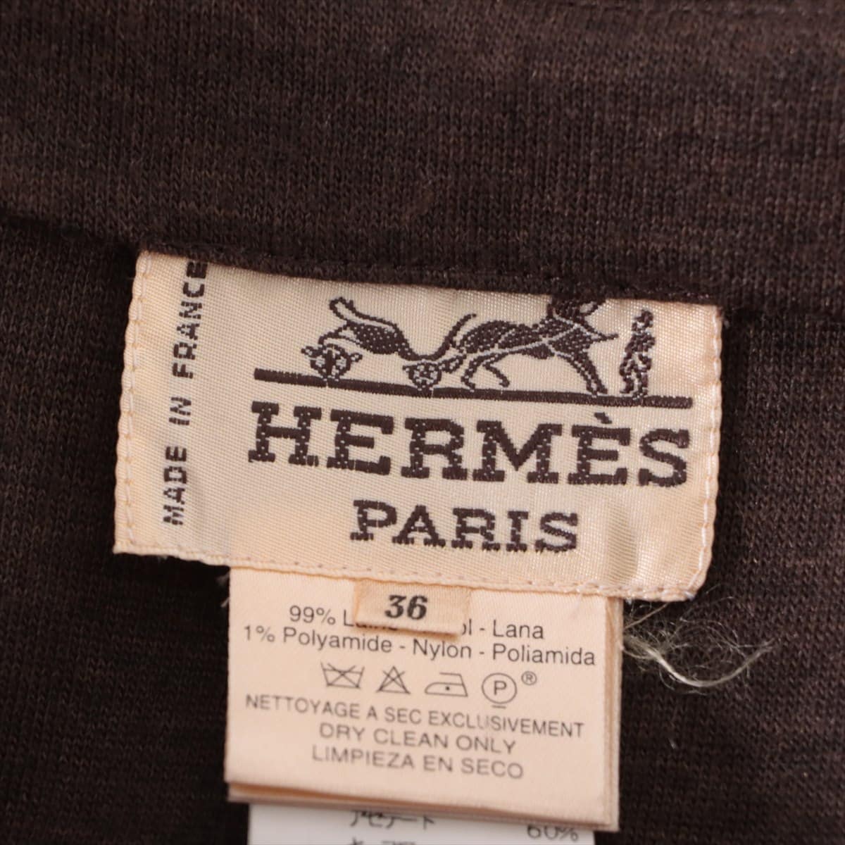 Hermès Wool & nylon Dress 36 Ladies' Brown  Serie button