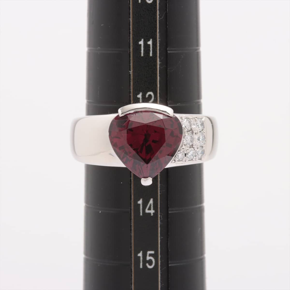 TASAKI Garnet diamond rings Pt900 10.6g 4.31 0.13