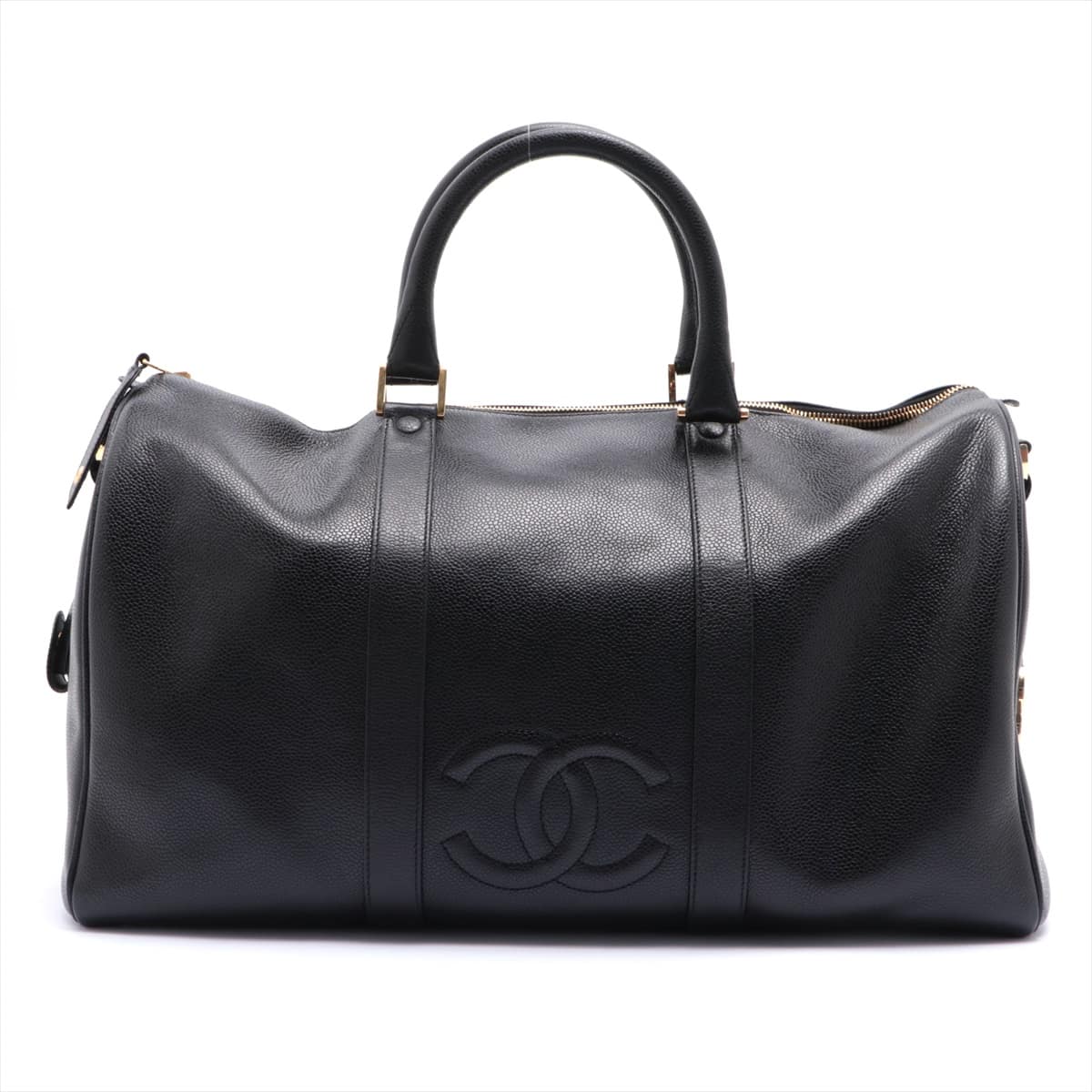 Chanel Coco Mark Caviarskin 2WAY BOSTON BAG Black Gold Metal fittings 3XXXXXX