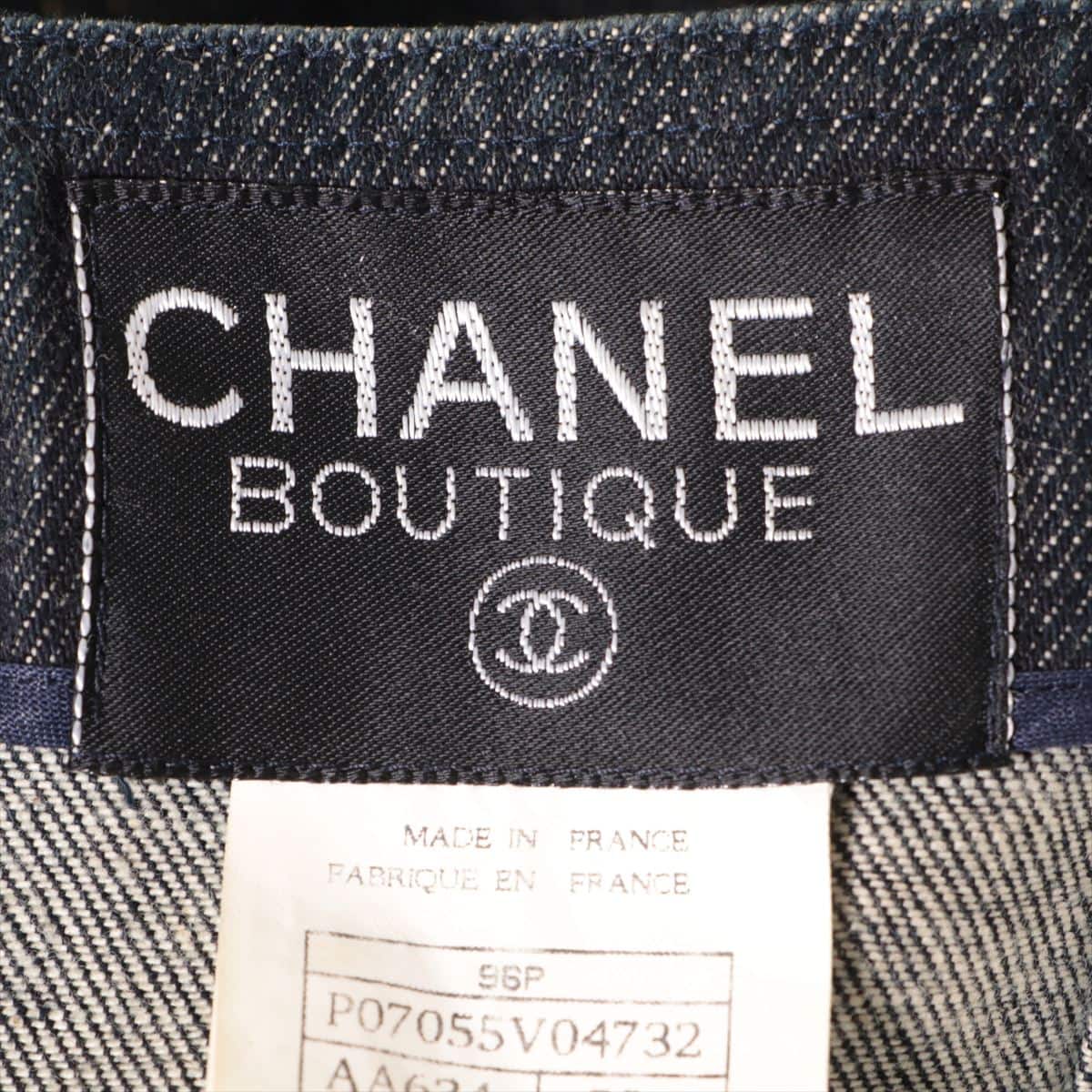 Chanel Coco Button 96P Denim Setup 38 Ladies' Blue