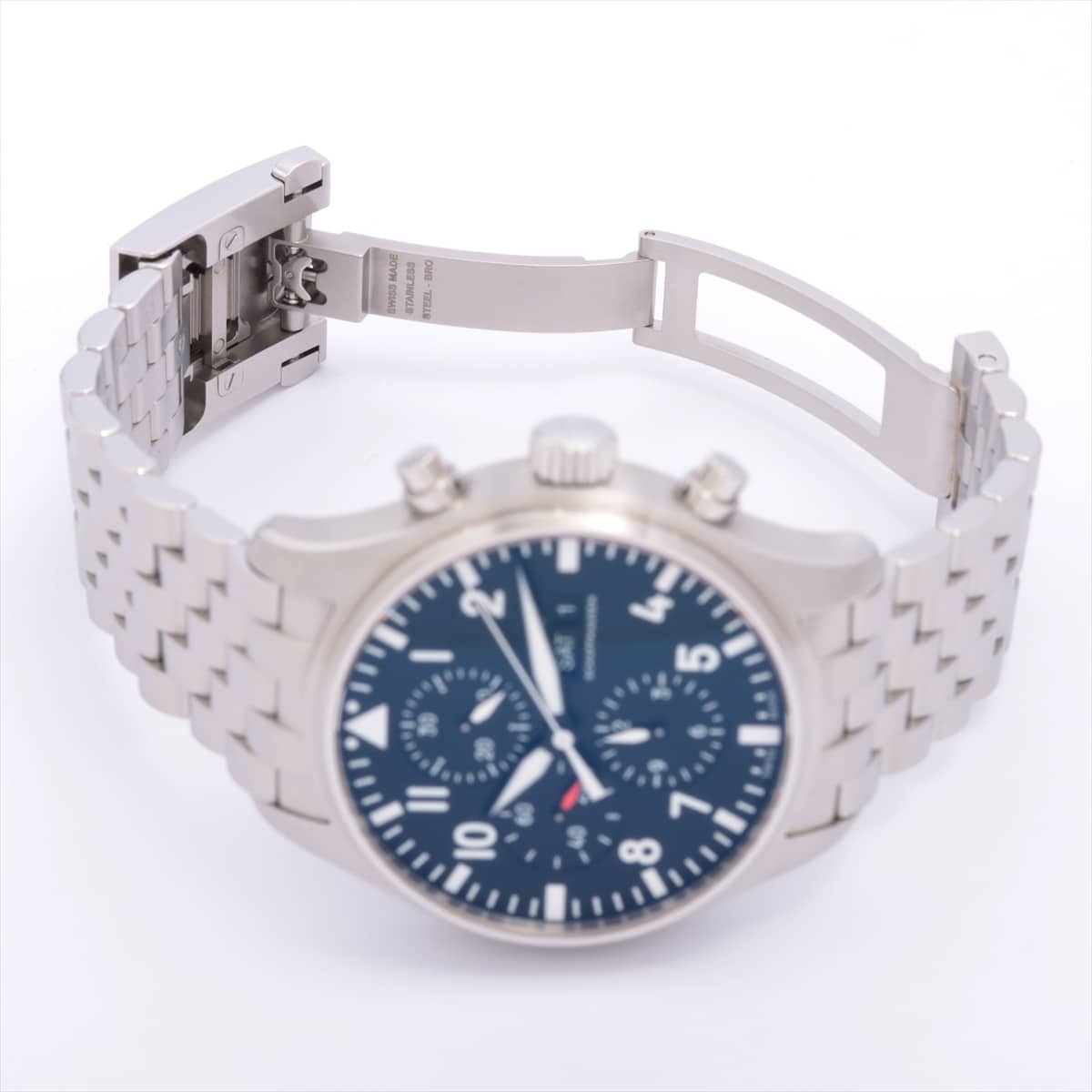 IWC Pilot Watch Chronograph IW377710 SS AT Black-Face Extra Link 1