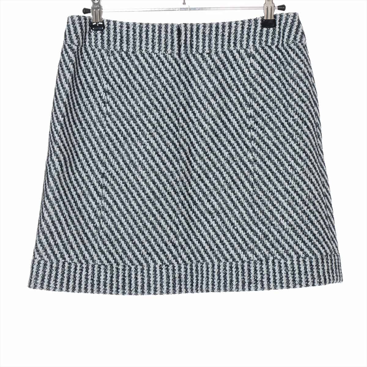 Chanel Coco Mark P53 Cotton & nylon Skirt 36 Ladies' Black × White
