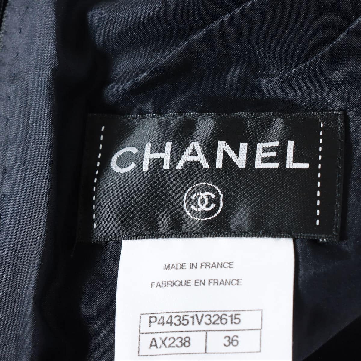 Chanel P44 Wool & nylon Dress 36 Ladies' Navy blue