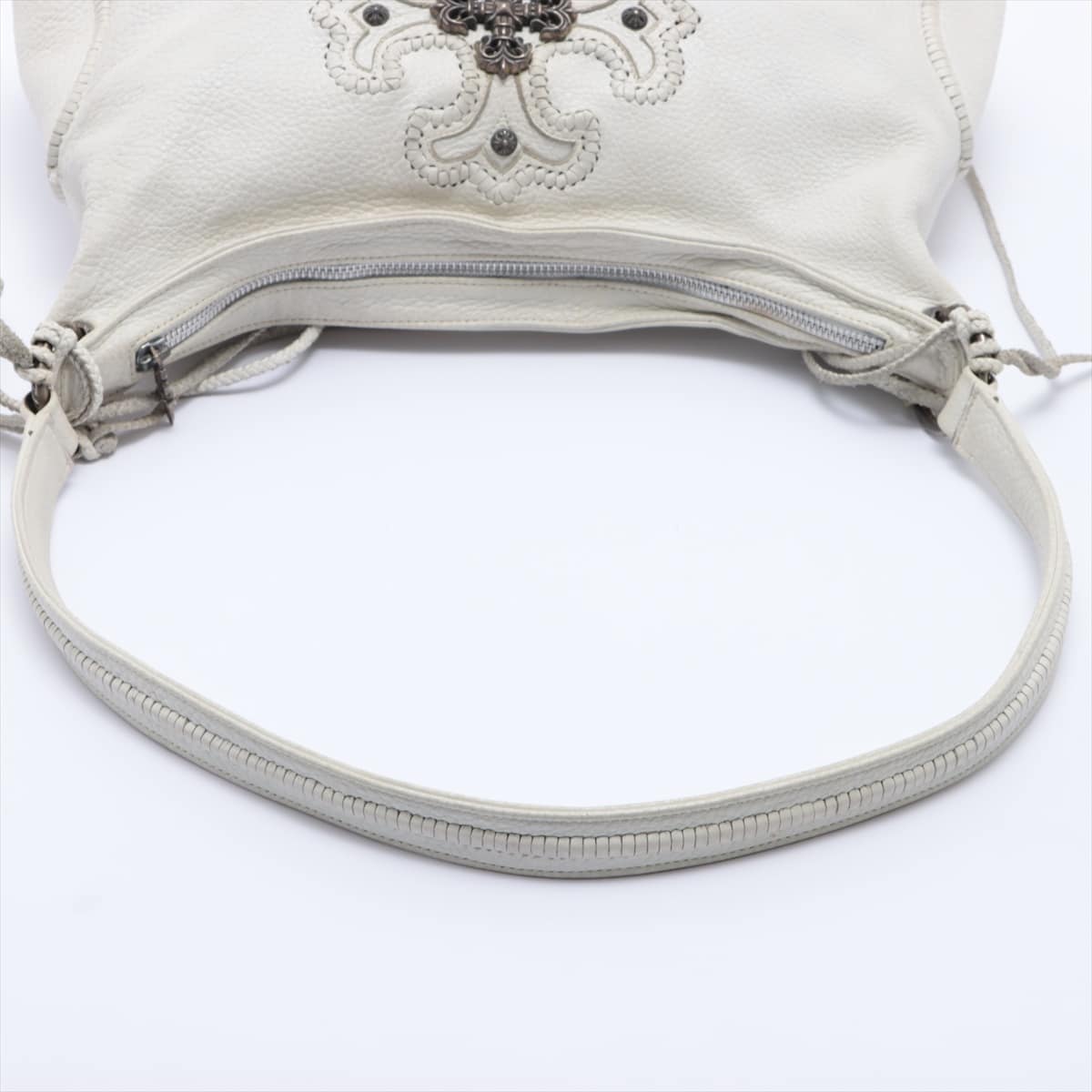 Chrome Hearts Filigree Cross Shoulder bag Leather With invoice White