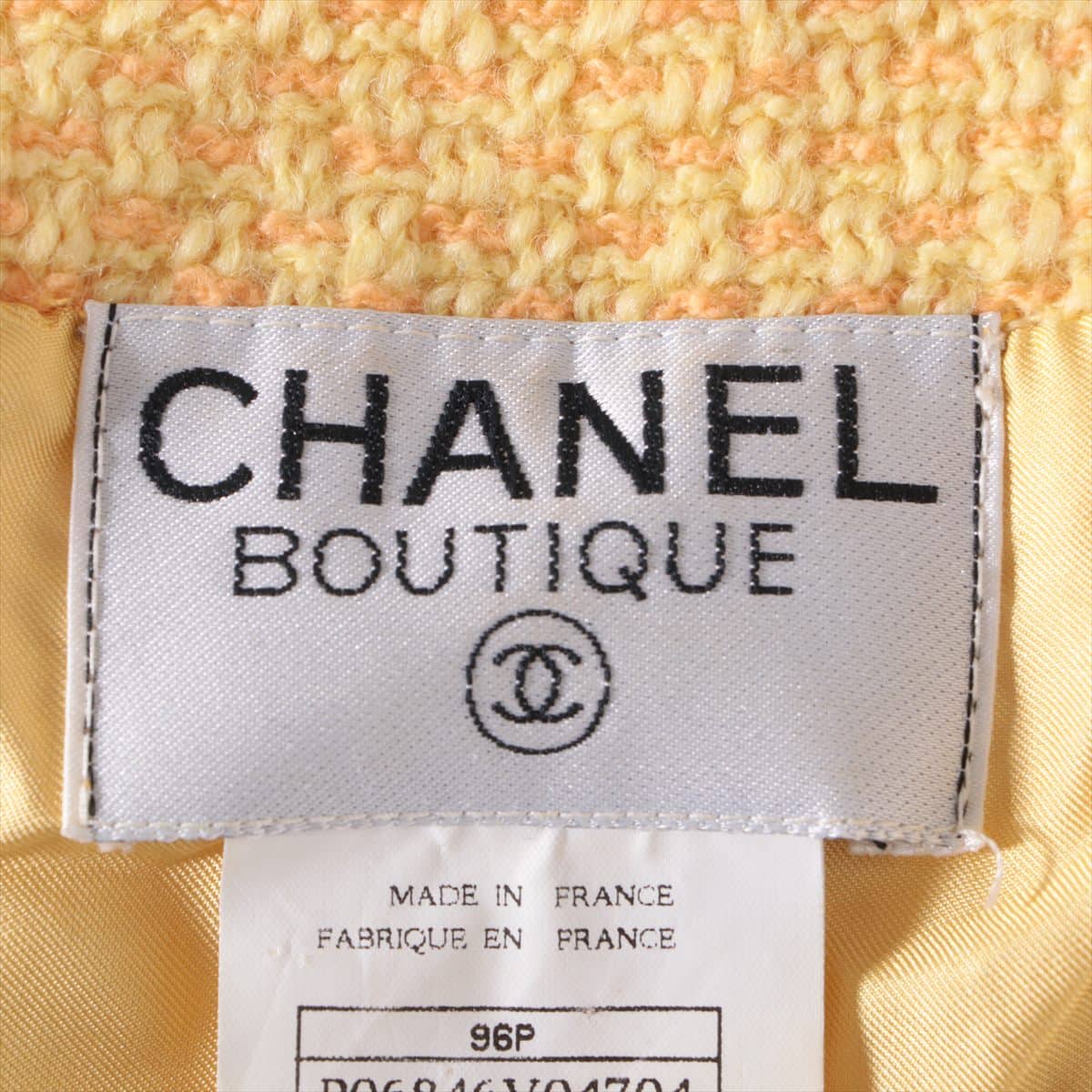 Chanel Coco Button 96P Tweed Setup 40 Ladies' Yellow  Sequins