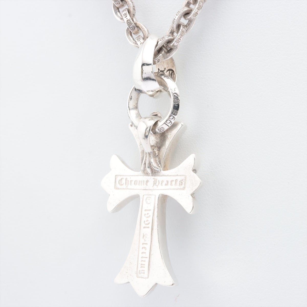 Chrome Hearts CH Cross Pendant Small Pendant 925 59.2g With invoice  w/bail Paper Chain 20 inches