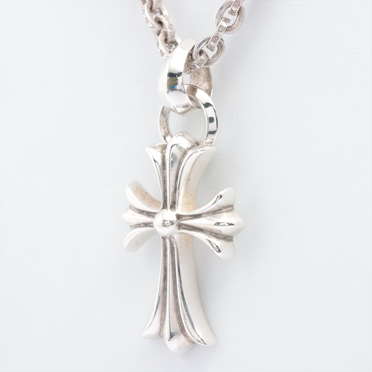 Chrome Hearts CH Cross Pendant Small Pendant 925 59.2g With invoice  w/bail Paper Chain 20 inches