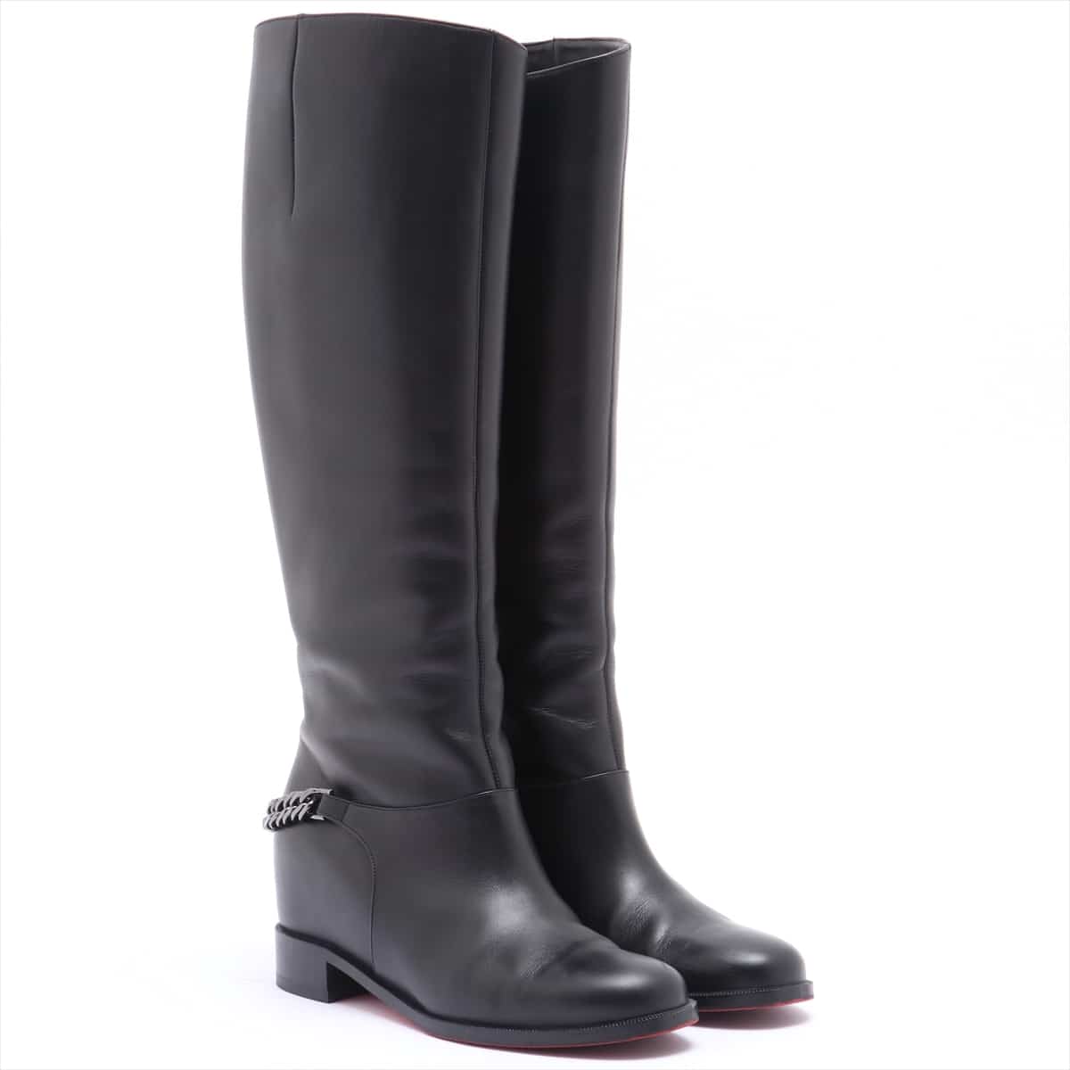 Christian Louboutin Leather Long boots 37 Ladies' Black 3130073