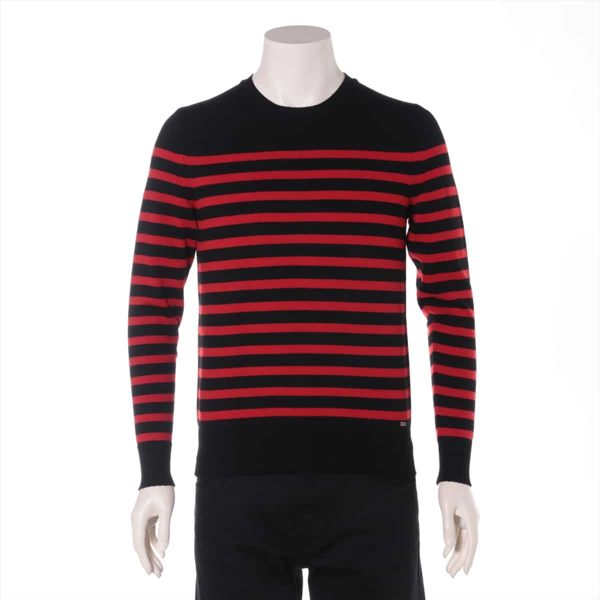 Saint Laurent Paris 17 years Wool Knit XS Men's Red x Black  459986