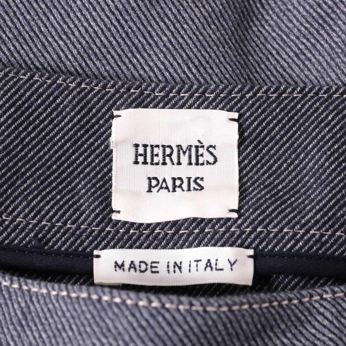 Hermès Cotton Skirt 38 Ladies' Grey
